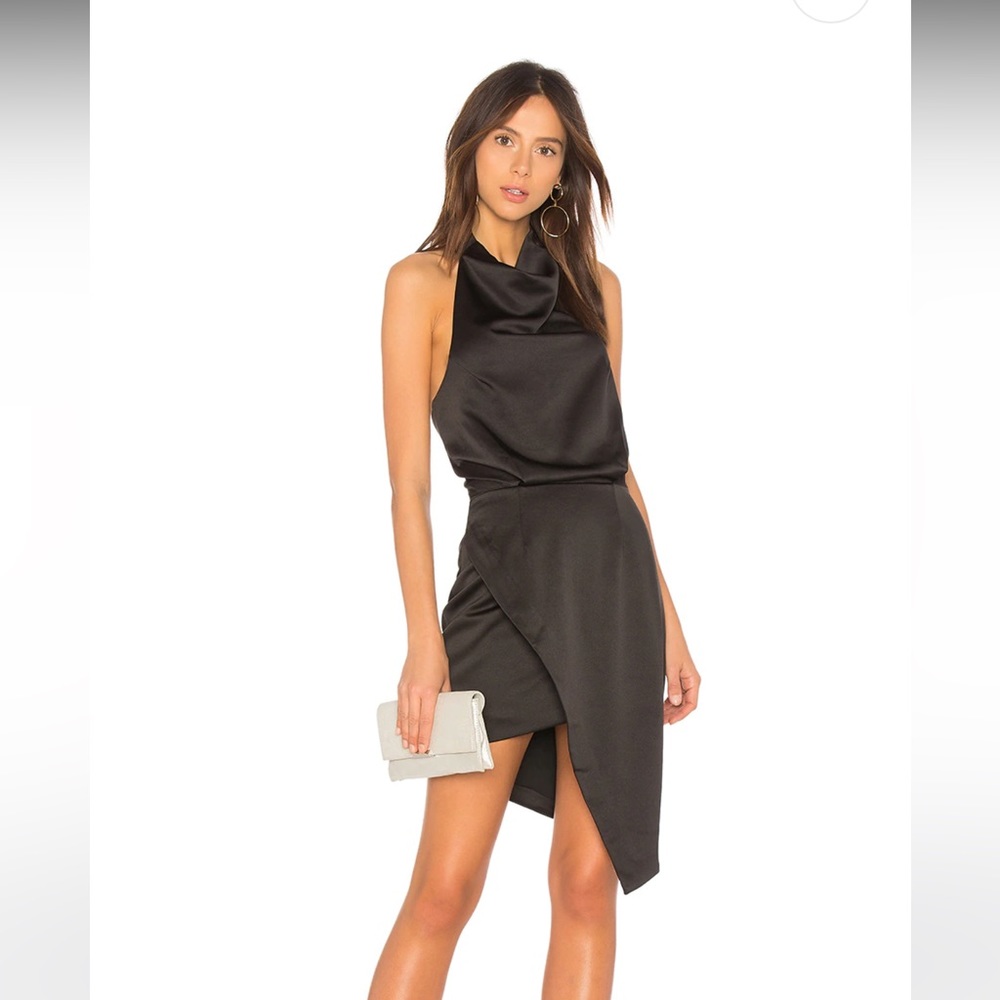 Black high neck dress